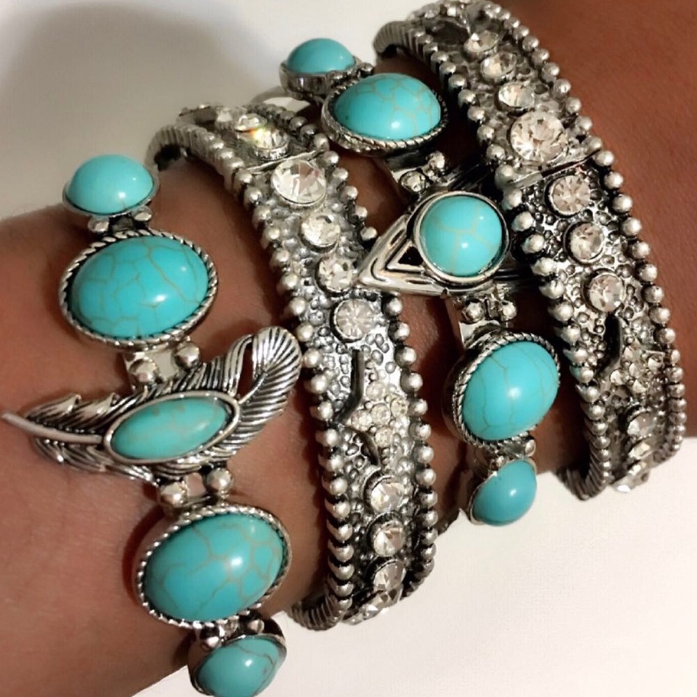 Antique Silver Crystal Bracelet